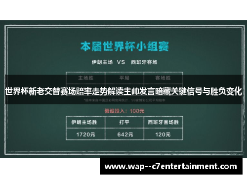 世界杯新老交替赛场赔率走势解读主帅发言暗藏关键信号与胜负变化