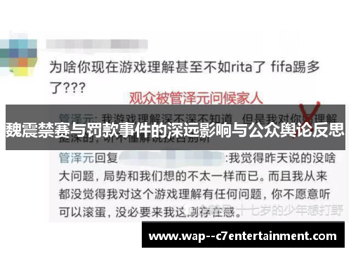 魏震禁赛与罚款事件的深远影响与公众舆论反思